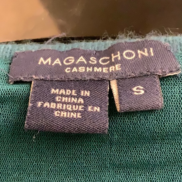 100% Cashmere Cardigan and Matching Tee with Jeweled Necklines in Pine Green S-M - Picture 14 of 16